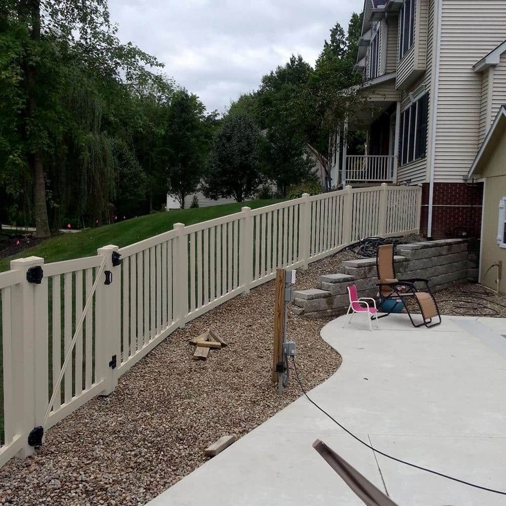 Weatherables Captiva 4 ft. H x 8 ft. W Khaki Vinyl Pool Fence Panel
