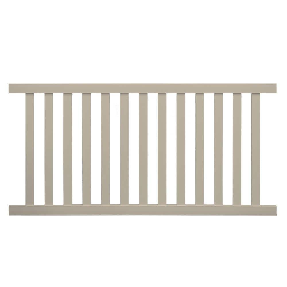 Weatherables Captiva 4 ft. H x 8 ft. W Khaki Vinyl Pool Fence Panel