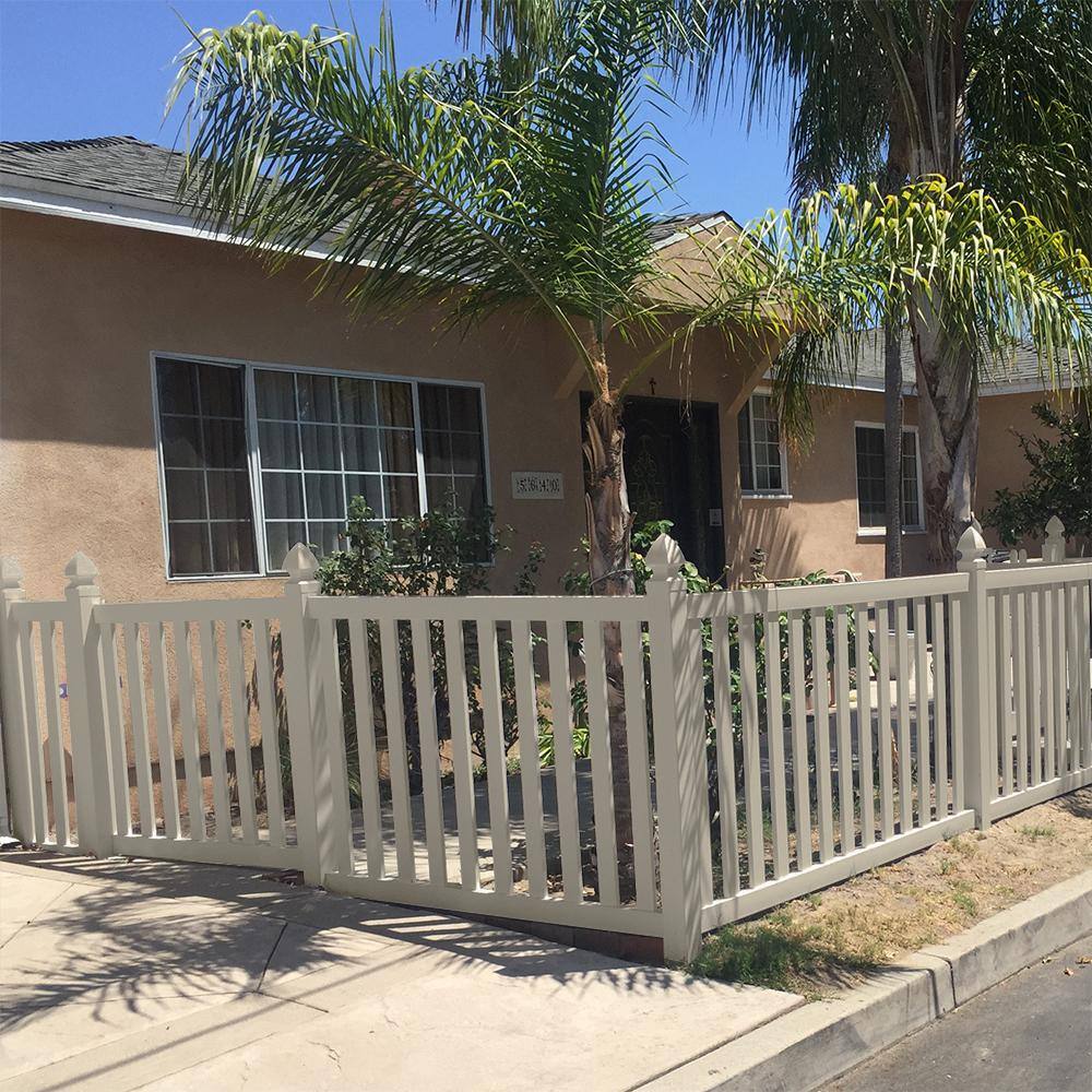 Weatherables Captiva 4 ft. H x 8 ft. W Khaki Vinyl Pool Fence Panel