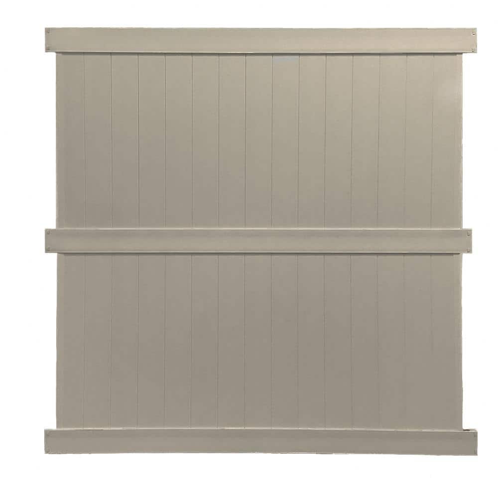 Weatherables Augusta 8 ft. H x 6 ft. W Khaki Vinyl Privacy Fence Panel Kit