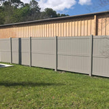 Weatherables Augusta 8 ft. H x 8 ft. W Khaki Vinyl Privacy Fence Panel Kit