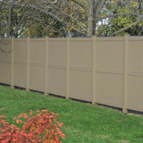 Weatherables Augusta 8 ft. H x 8 ft. W Khaki Vinyl Privacy Fence Panel Kit