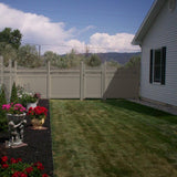 Weatherables Halifax 6 ft. H x 8 ft. W Khaki Vinyl Privacy Fence Panel Kit