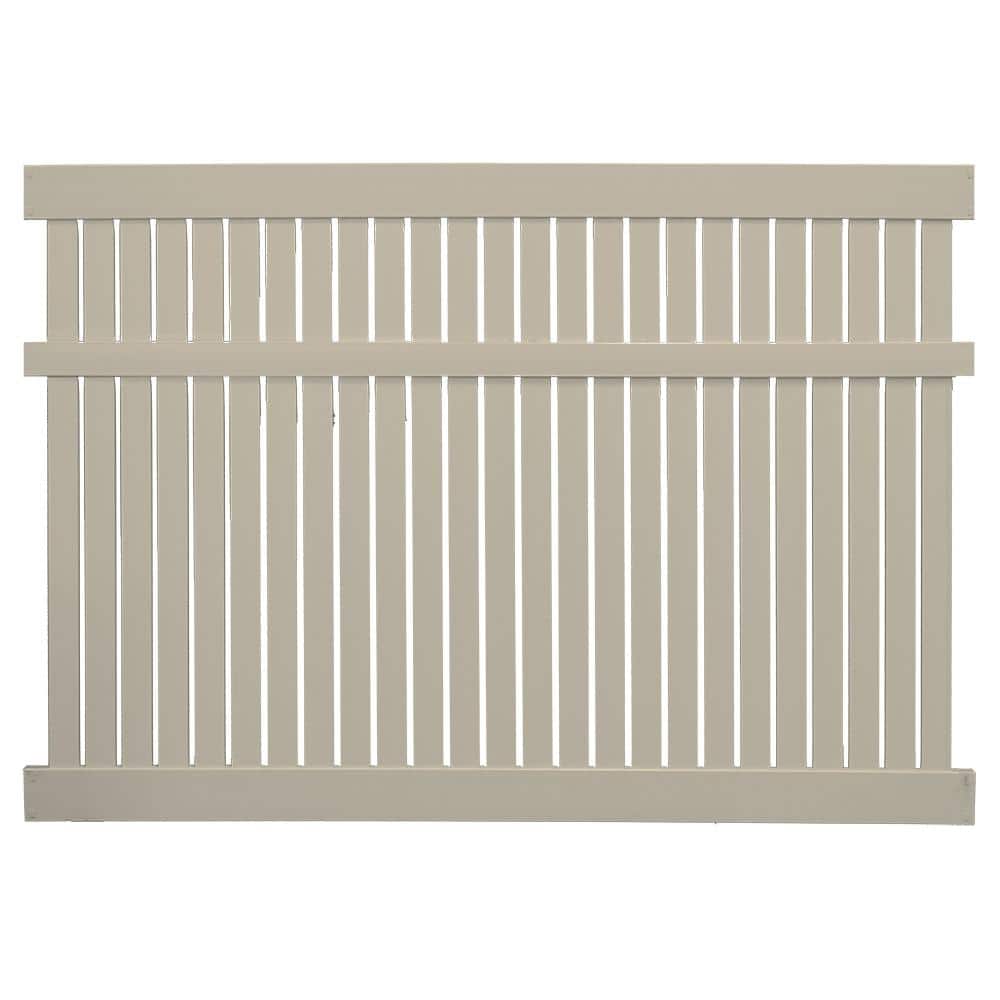 Weatherables Huntington 6 ft. H x 6 ft. W Khaki Vinyl Semi-Privacy Fence Panel Kit