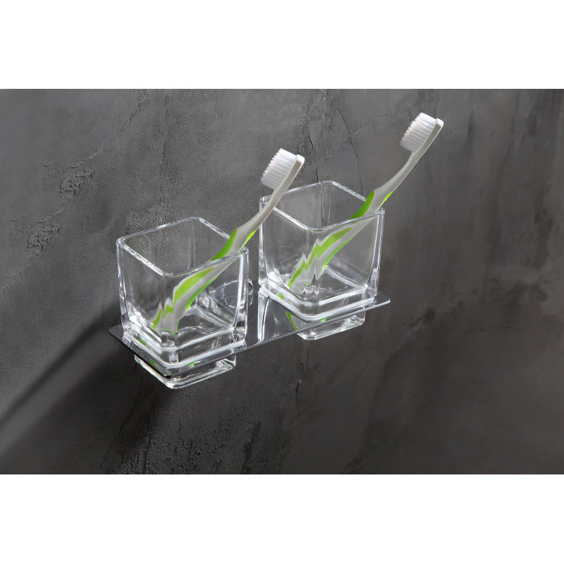 ANZZI Caster 3 Series Dual Toothbrush Holder in Brushed Nickel