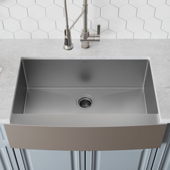 Standart PRO Farmhouse Apron-Front Stainless Steel 36 in. Single Bowl Kitchen Sink