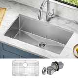 KRAUS Standart PRO 32 in. 16-Gauge Undermount Single Bowl Stainless Steel Kitchen Sink