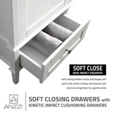 ANZZI Alexander Series 21-in Black Single Sink Bathroom Vanity with White Solid Surface Top (Mirror Included)