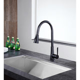 ANZZI Tulip Brushed Nickel 1-Handle Deck-Mount Pull-Out Sprayer Kitchen Faucet, 17.32 in H