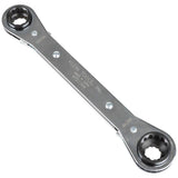 Klein Tools Lineman's 4-in-1 Reversible Ratcheting Box Wrench, SAE (1/2, 9/16, 5/8, 3/4 in.), 8.25 in Length - KT223X4