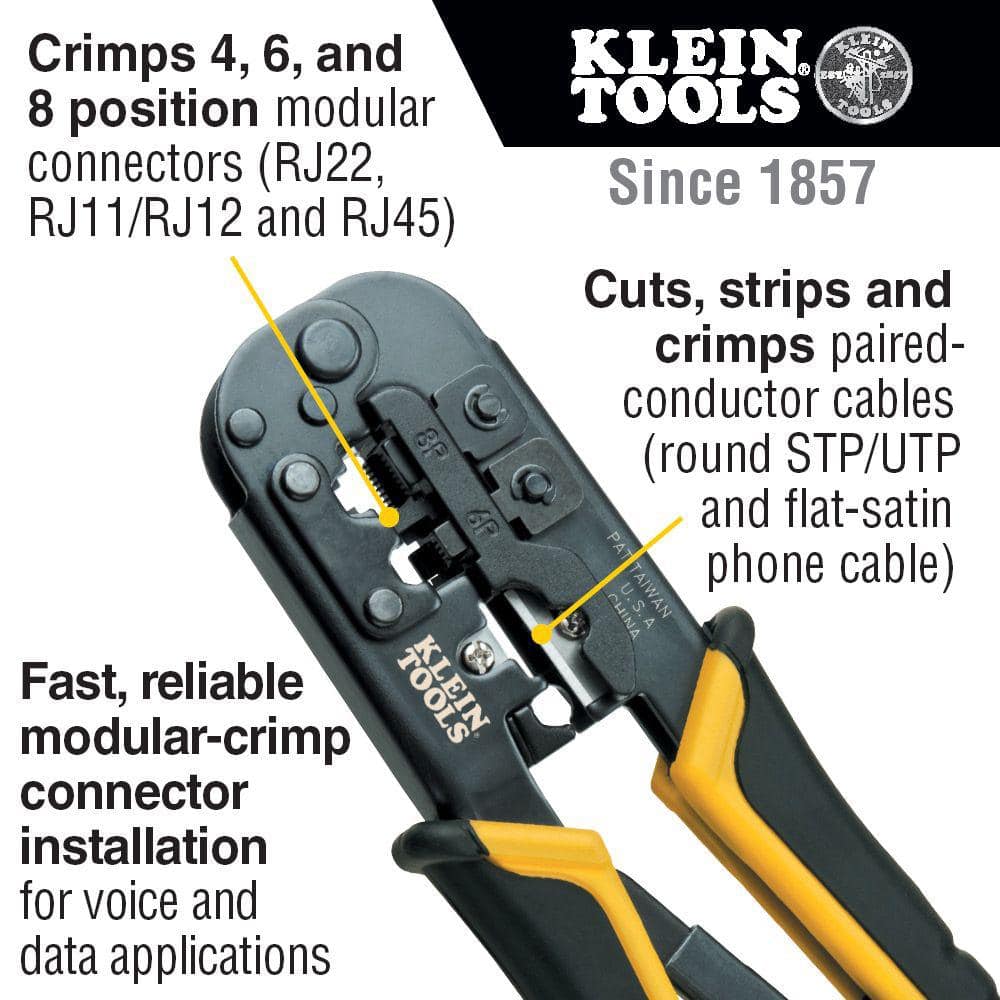 Klein Tools Twisted Pair Installation Tool Set with Zipper Pouch, Model VDV026-212