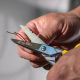 Klein Tools 2100-8 Free-Fall Electrical Scissors/Snips, Stainless Steel, Micro-Serrated, Extended Handle