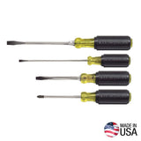 Klein Tools 85105 4‑Piece Assorted Screwdriver Set with Cushion‑Grip Handles