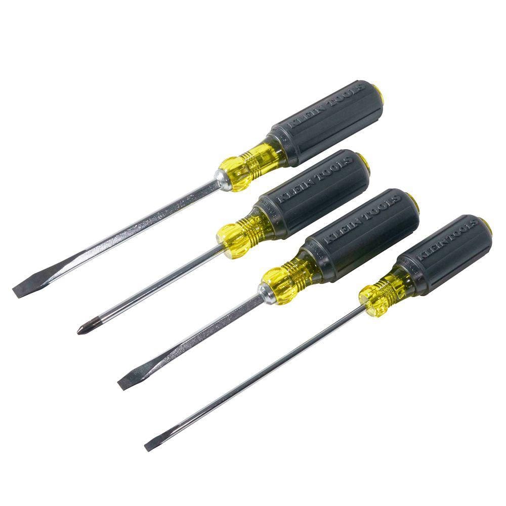 Klein Tools 85105 4‑Piece Assorted Screwdriver Set with Cushion‑Grip Handles