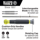Klein Tools 3‑Piece Multi‑Bit Screwdriver and Nut Driver Set, Model 85513