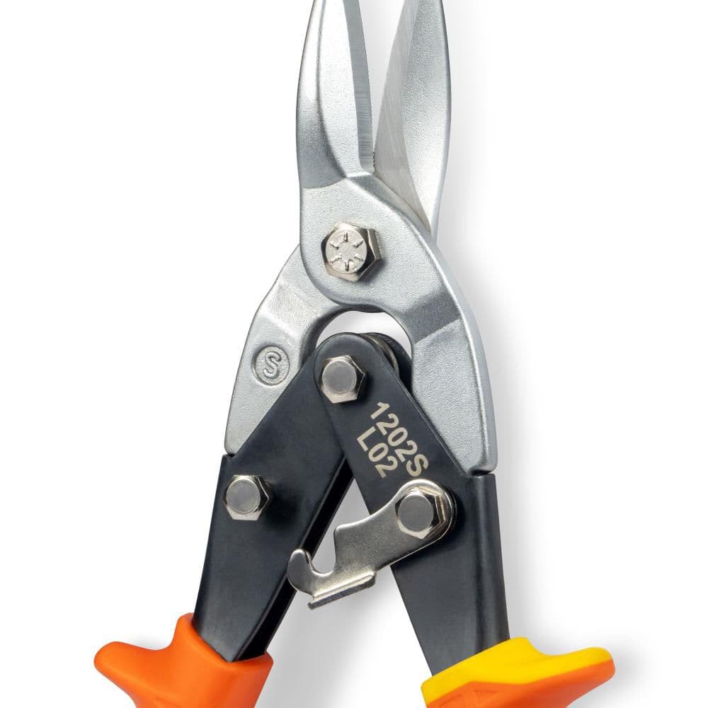Klein Tools 1202SR Straight-Cutting Aviation Snips with Wire Cutter, 1.5 in Blade