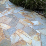 Southwest Boulder & Stone 16 in. x 12 in. x 2 in. 120 sq. ft. Klondike Gold Natural Flagstone for Landscape, Gardens and Pathways
