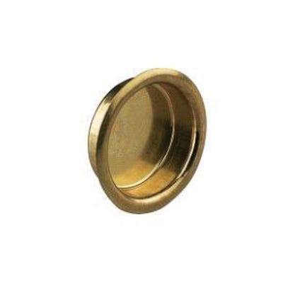 Knape & Vogt Brass Flush Finger Pull, Round 31/32 in Diameter x 3/8 in L