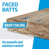 Knauf Insulation R-15 EcoBatt Kraft Faced Fiberglass Insulation Batt, High Density, 3-1/2" x 15" x 93", 67.81–77.5 sq. ft. Coverage