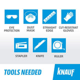 Knauf Insulation R-19 EcoRoll Kraft Faced Fiberglass Insulation Roll, 6-1/4 in Thick x 23 in Wide x 39.2 ft Long, 75.06 sq ft