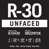 Knauf Insulation R-30 EcoRoll Unfaced Fiberglass Insulation Roll, 10 in. x 15 in. x 22 ft, 27.5 sq. ft. Coverage
