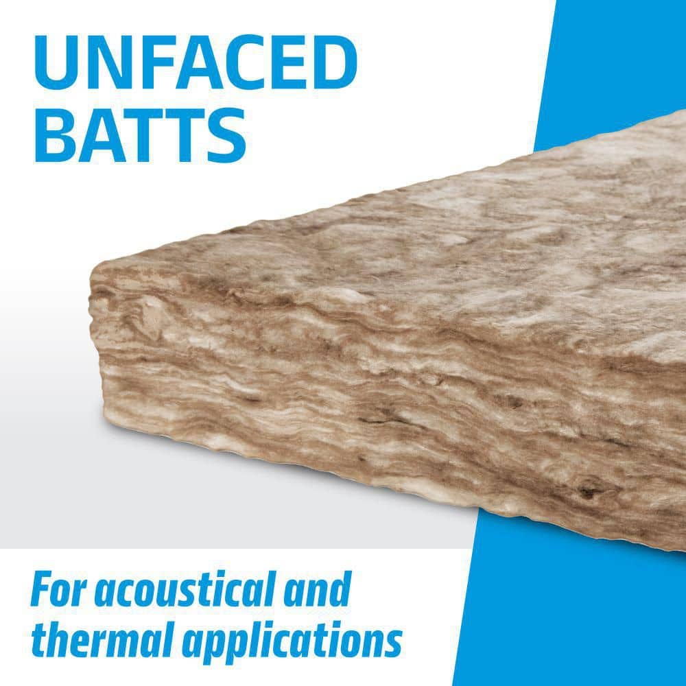 Knauf Insulation R-13 EcoBatt Unfaced Fiberglass Insulation Batt, 3.5 in x 24 in x 96 in, 176 sq ft
