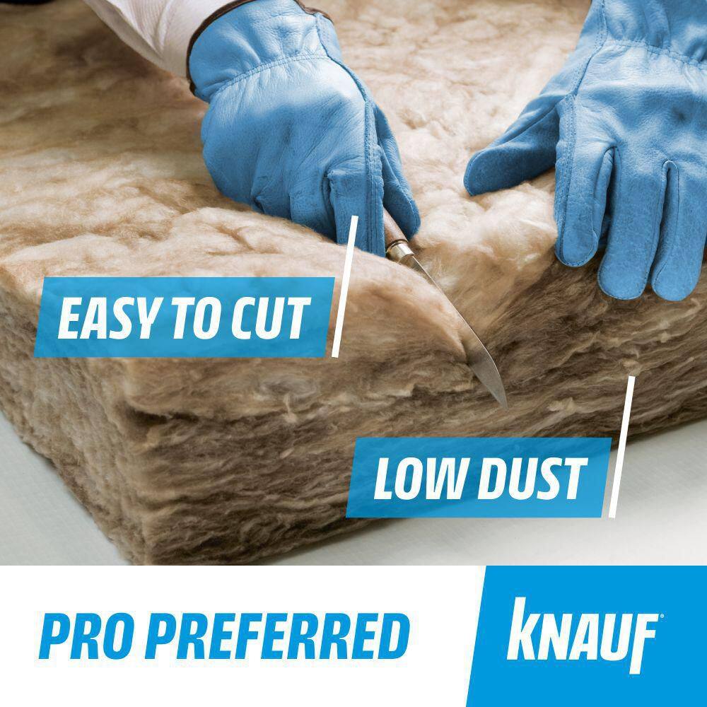 Knauf Insulation R-19 EcoBatt Kraft-Faced Fiberglass Insulation Batts, 6-1/4 in x 15 in x 106 in, 110.42 sq ft