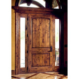 Krosswood Doors 30 in. x 96 in. Rustic Knotty Alder Top Rail Arch Left-Hand Inswing Unfinished Wood Prehung Front Door
