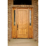 Krosswood Doors 30 in. x 96 in. Rustic Knotty Alder Top Rail Arch Left-Hand Inswing Unfinished Wood Prehung Front Door