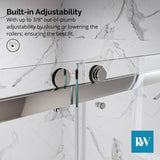 Kobiworks Catalyst 60 in. W x 76 in. H Double Sliding Frameless Shower Door in Chrome with 3/8 in. Ultra Clear Glass