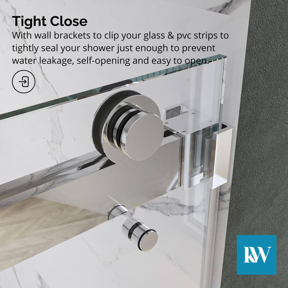 Kobiworks Catalyst 60 in. W x 76 in. H Double Sliding Frameless Shower Door in Chrome with 3/8 in. Ultra Clear Glass