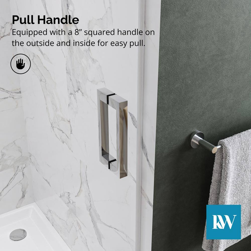 Kobiworks Serenity 60 in. W x 79 in. H Single Sliding Frameless Shower Door in Chrome with 3/8 in. Clear Glass