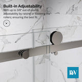 Kobiworks Serenity 60 in. W x 79 in. H Single Sliding Frameless Shower Door in Chrome with 3/8 in. Clear Glass
