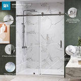 Kobiworks Serenity 60 in. W x 79 in. H Single Sliding Frameless Shower Door in Chrome with 3/8 in. Clear Glass