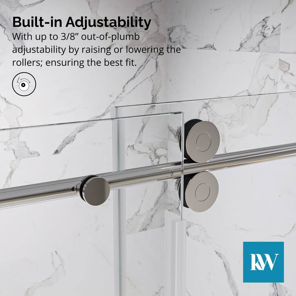 Kobiworks Radiance 48 in. W x 35 in. D x 76 in. H Sliding Frameless Corner Shower Enclosure in Chrome with Clear Glass