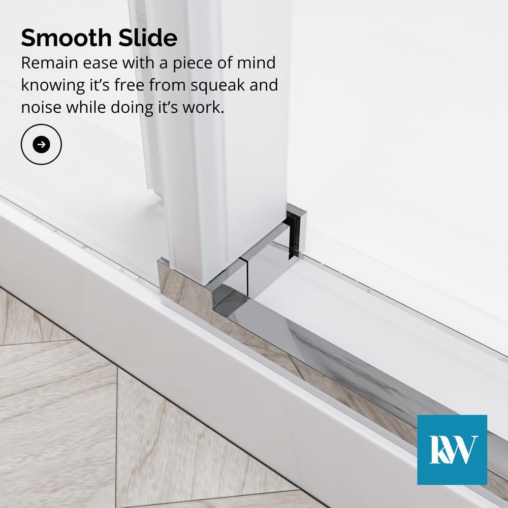 Kobiworks Radiance 48 in. W x 35 in. D x 76 in. H Sliding Frameless Corner Shower Enclosure in Chrome with Clear Glass
