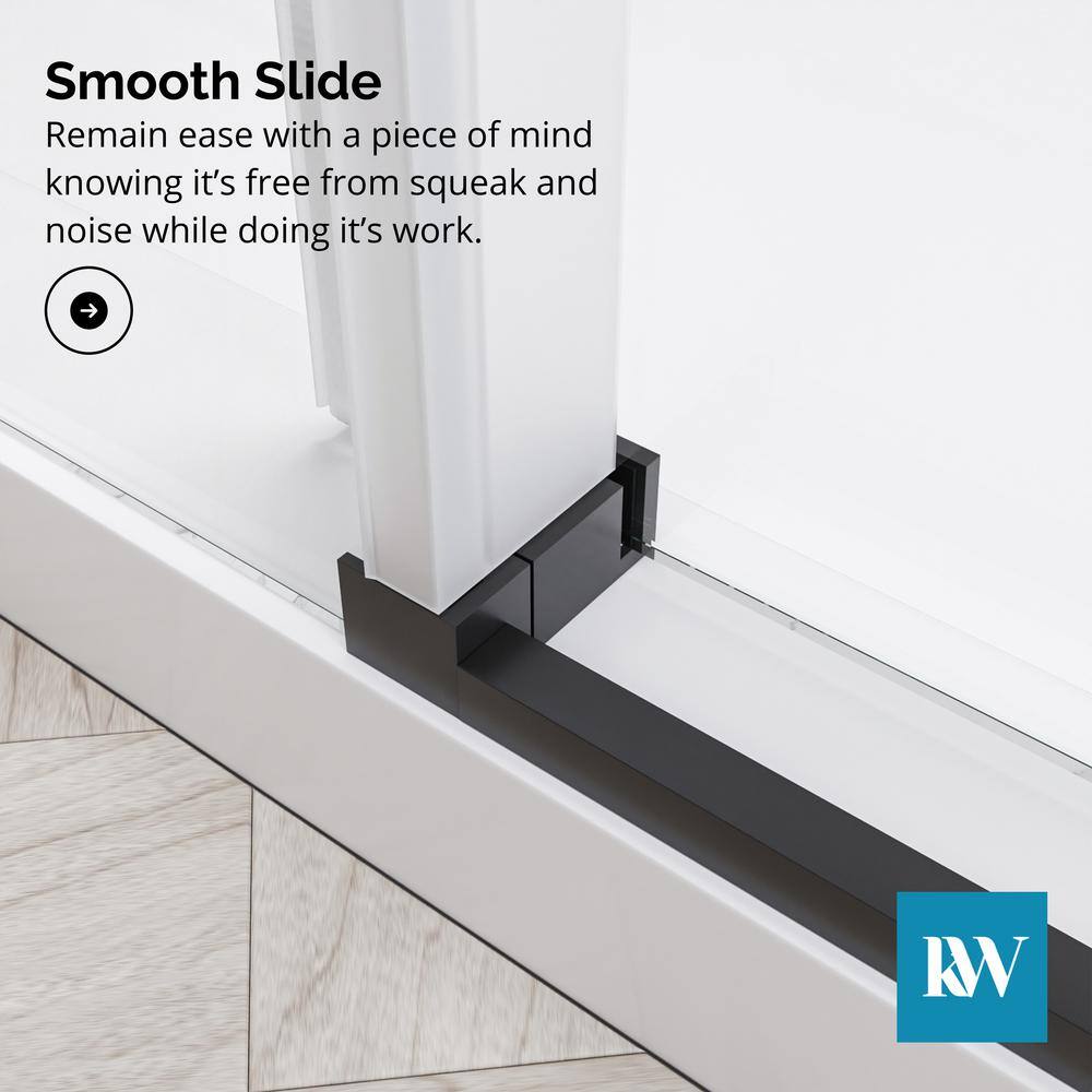 Kobiworks Radiance 60 in. W x 35 in. D x 76 in. H Sliding Frameless Corner Shower Enclosure in Matte Black with Clear Glass