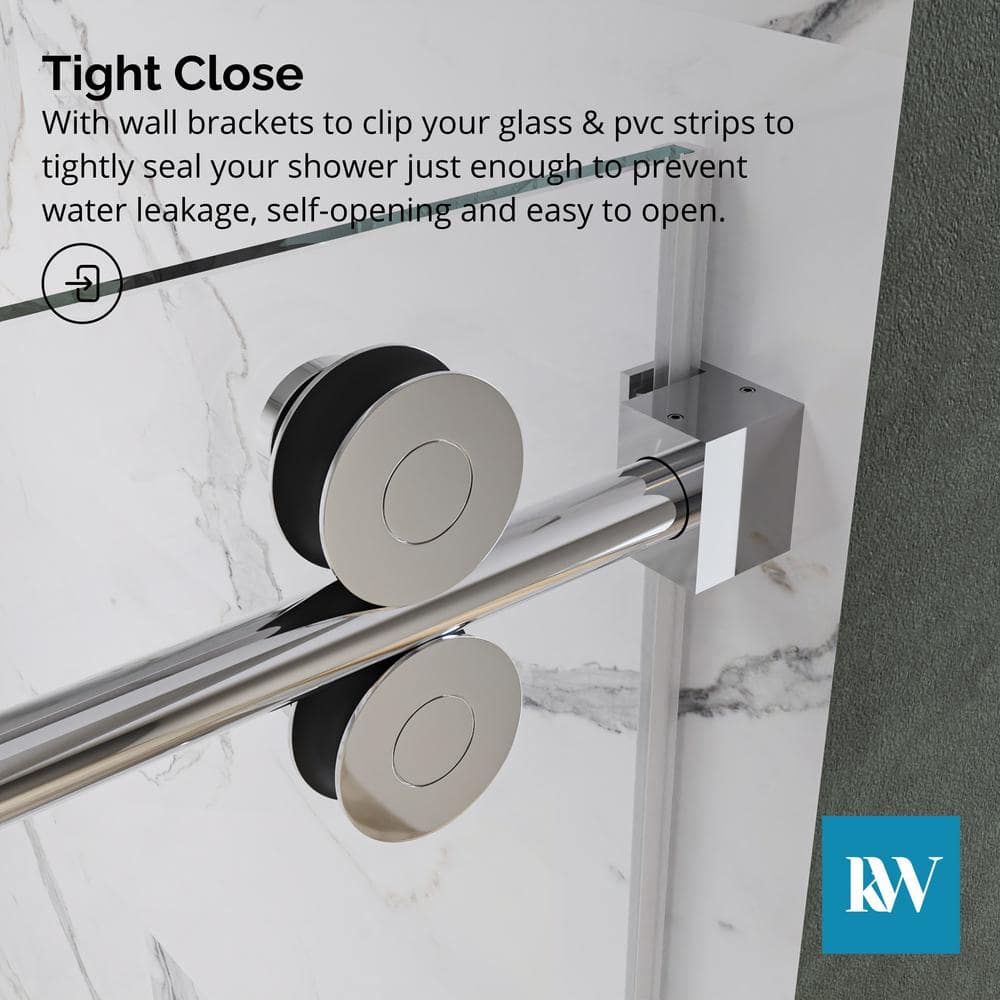Kobiworks Radiance 60 in. W x 35 in. D x 76 in. H Sliding Frameless Corner Shower Enclosure in Chrome with Clear Glass