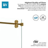 Kobiworks Radiance 60 in. W x 35 in. D x 76 in. H Sliding Frameless Corner Shower Enclosure in Brushed Gold with Clear Glass