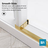 Kobiworks Radiance 60 in. W x 35 in. D x 76 in. H Sliding Frameless Corner Shower Enclosure in Brushed Gold with Clear Glass