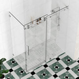 Kobiworks Radiance 66 in. W x 35 in. D x 76 in. H Sliding Frameless Corner Shower Enclosure in Chrome with Clear Glass