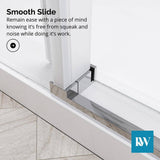 Kobiworks Radiance 66 in. W x 35 in. D x 76 in. H Sliding Frameless Corner Shower Enclosure in Chrome with Clear Glass