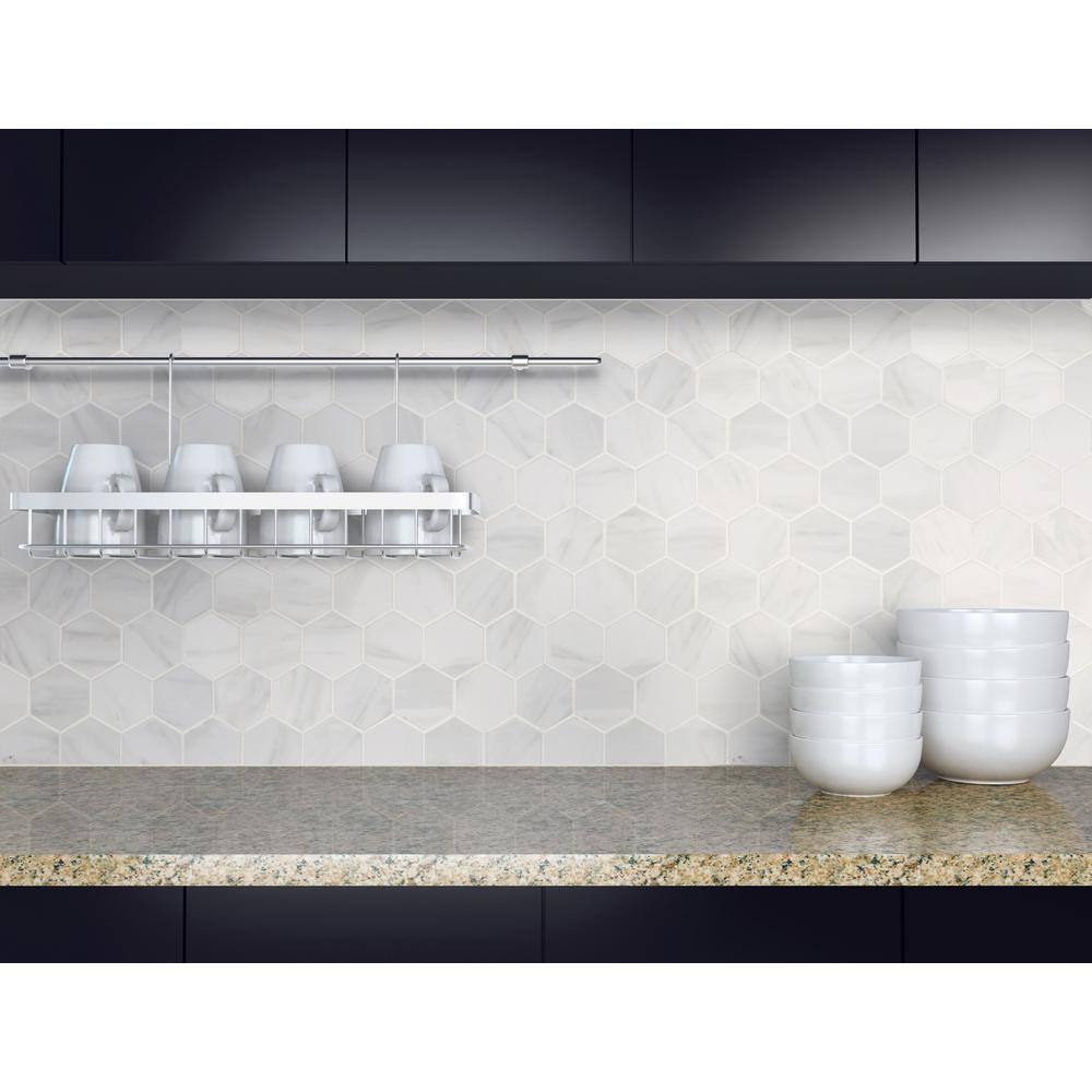 MSI Kolasus White Hexagon 12 in. x 12 in. x 10mm Matte Porcelain Mesh-Mounted Mosaic Tile (8 sq. ft. / case)