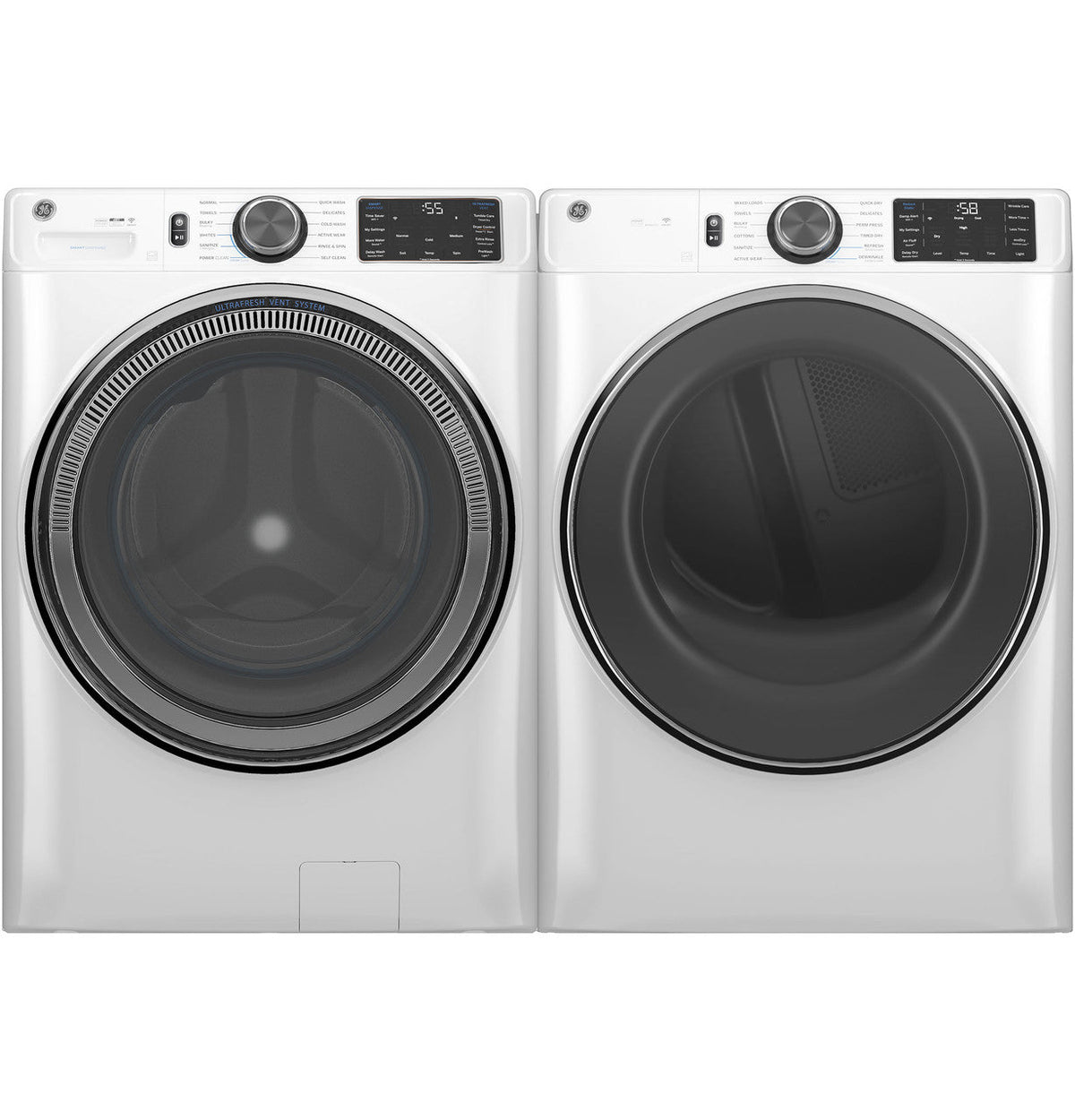 GE UltraFresh Vent System 5.0-cu ft Stackable Steam Cycle Front-Load Washer (Diamond Gray) ENERGY STAR
