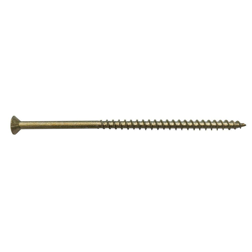 KTX Cutter #10 x 4-1/2 in. Ultra Guard Square Drive Flat-Head Coarse Thread with Nibs Double Auger Wood Deck Screws (100 per Box)