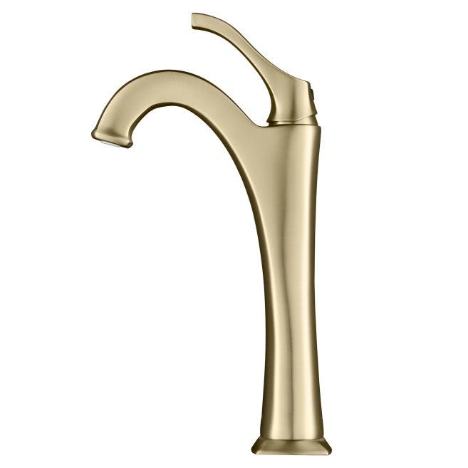 Kraus Arlo Brushed Gold 1-Handle Single Hole WaterSense Bathroom Sink Faucet with Drain