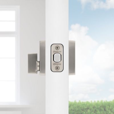Kwikset Downtown Low Profile Square Single Cylinder Deadbolt, Satin Nickel, SmartKey Security