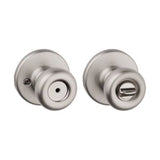 Kwikset Tylo Privacy Bed/Bath Door Knob, Satin Chrome