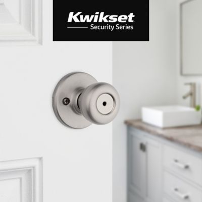 Kwikset Tylo Privacy Bed/Bath Door Knob, Satin Chrome