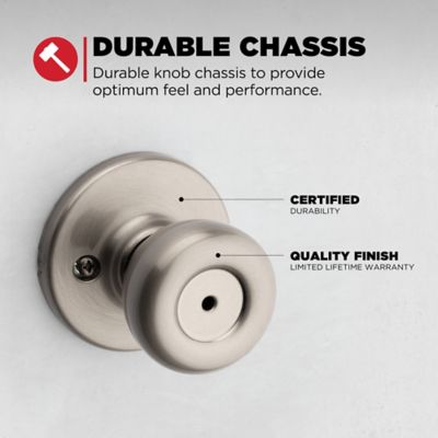 Kwikset Tylo Satin Nickel Privacy Door Knob – Universal Handing